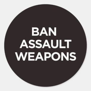 Redondo Proibição de armas de assalto - adesivo