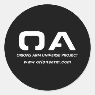 Redondo Projeto Orion's Arm Universe Adesivo Preto Simples
