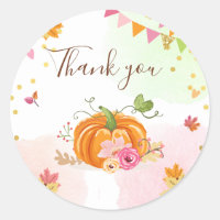 Pumpkin Envelope adesivo do selo Obrigado Floral