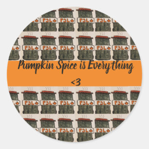 Redondo Pumpkin Spice é tudo um adesivo de padrão 