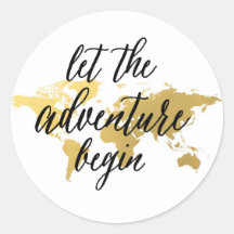 Que a aventura comece com ouro e adesivo branco