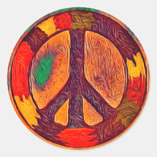 Redondo Rasta Vibe Sinal de Paz Adesivo