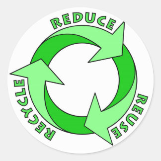 Redondo Reduza o adesivo de Reciclar de reutilização