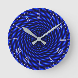 Redondo Relógio circular com padrão azul abstrato