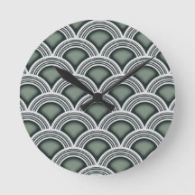 Relógio com Círculos Concêntricos Art Déco