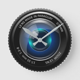 Redondo Relógio com face redonda com design de lente de zo