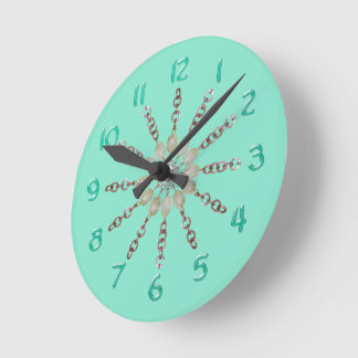 Redondo Relógio - Corrente de cobre e Miçangas