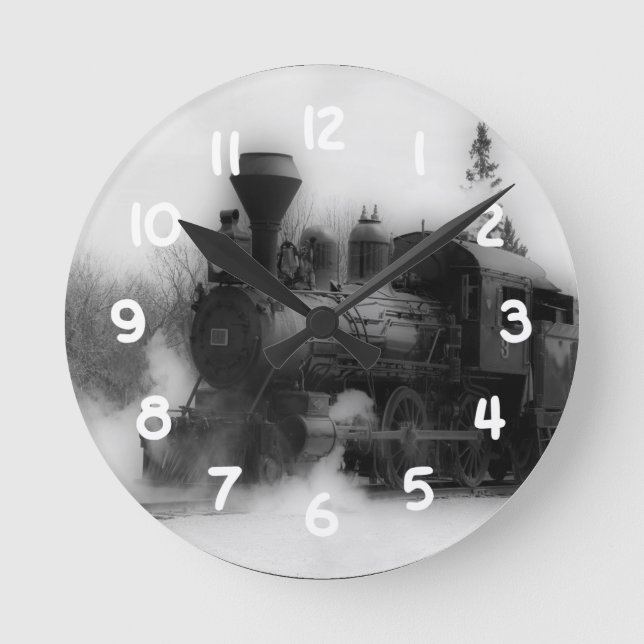 Redondo Relógio da Locomotiva do Comboio Vintage (Frente)