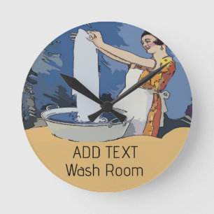 Redondo Relógio da sala de lavanderia