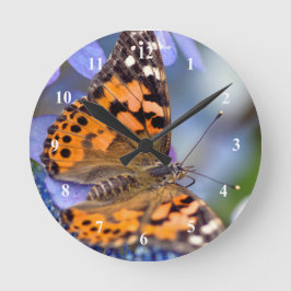 Redondo Relógio das paredes acrílicas da Lady Butterfly pi