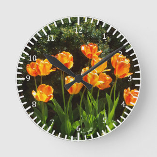 Redondo Relógio das Tulipas Amarelas
