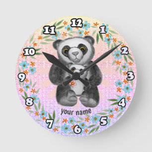 Redondo Relógio de amor do urso panda da mamãe