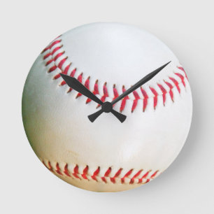 Redondo Relógio de beisebol branco