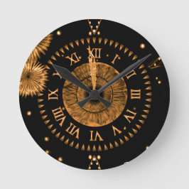 Redondo Relógio de Bronze Meia-Noite