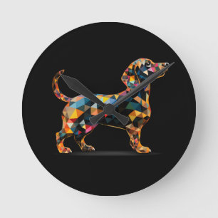 Redondo Relógio de Cachorro, Neon Black