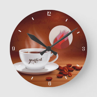 Redondo Relógio de Café Personalizado Arte de Parede para 