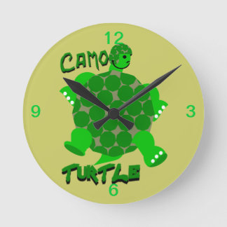 Redondo Relógio de Camo Turtle