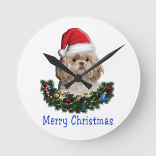 Redondo relógio de cão engraçado