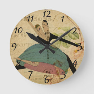 Redondo Relógio de Cartão Postal Francês