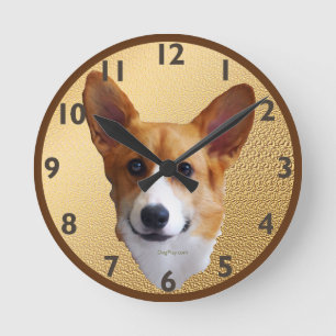 Redondo Relógio de Corgi do Pembroke Welsh