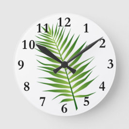 Redondo Relógio de Design de Botânica Fern Leaf Frond