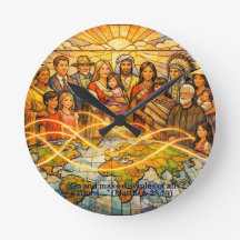 Relógio de Discipulado em Vidro Colorido Mateus 28