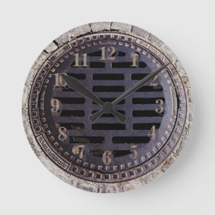 Redondo Relógio de estrada com cobrir de manhole e de ped