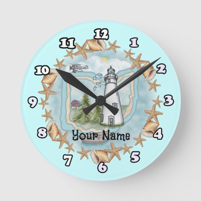 Redondo Relógio de Farol de Ohio (Frente)