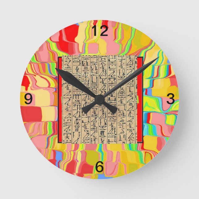 Redondo Relógio de Hieroglifos (Frente)