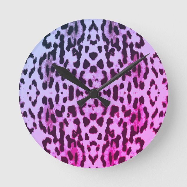 Redondo relógio de impressão na moda animal (Frente)