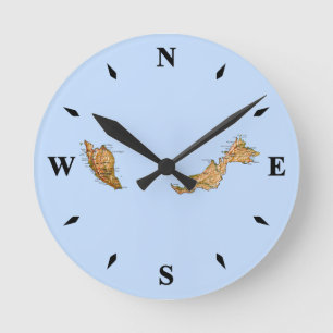 Redondo Relógio de Mapa da Malásia