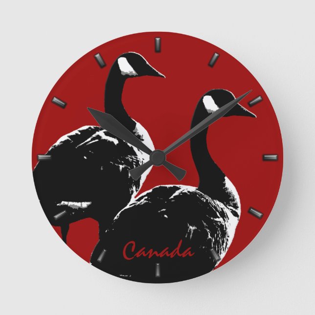 Redondo Relógio de Muro de Goose Souvenir no Canadá (Frente)