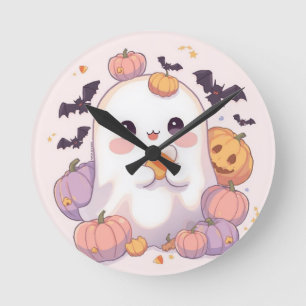 Redondo Relógio de Muro Ghost Galloween Bonito - Decoração