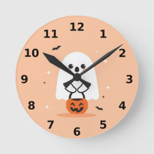 Redondo Relógio de Muro Ghost Galloween Bonito - Decoração