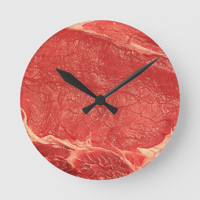 Redondo relógio de parede, carne, carne (Frente)