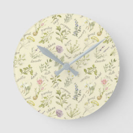 Redondo Relógio de Plantas e Especiarias