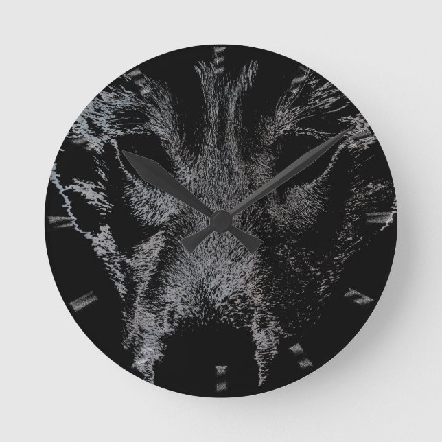 Redondo Relógio de rouco Oferece Relógio de Muro de Lobo (Frente)