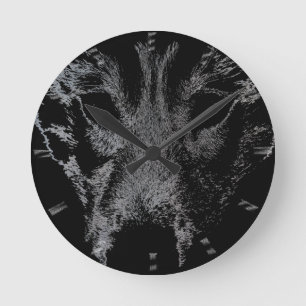 Redondo Relógio de rouco Oferece Relógio de Muro de Lobo