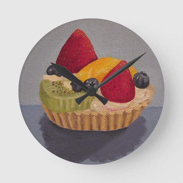 Redondo Relógio de Tart fruta (Frente)