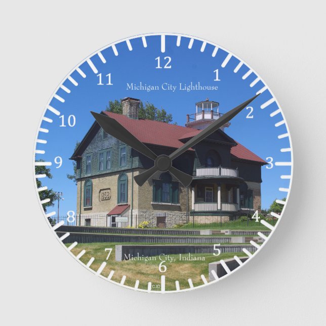 Redondo Relógio do Farol da cidade de Michigan (Frente)