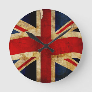 Redondo Relógio do Union Jack Round