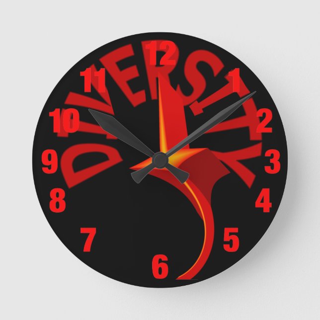 Redondo Relógio em estrela da diversidade (Frente)