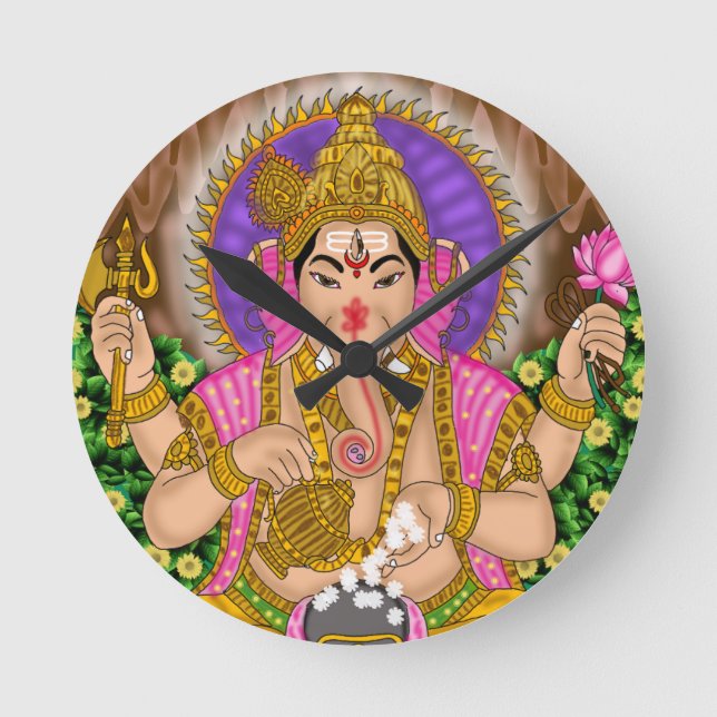 Redondo Relógio Ganesha (Frente)