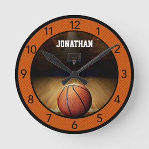 Redondo Relógio Grande de Basquete Personalizado