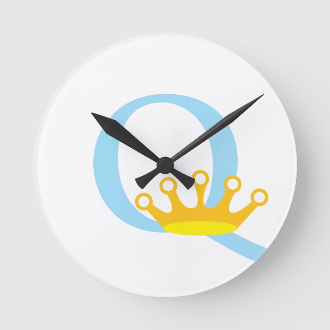 Redondo Relógio inicial da letra Q (Frente)