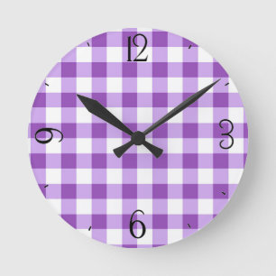 Redondo Relógio Lilac Gingham