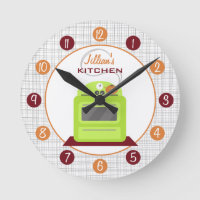 Relógio Personalizado de Cozinha da Loja Verde Ret