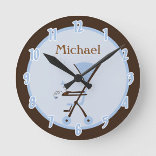Redondo Relógio Personalizado do Menino Room