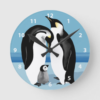 Redondo Relógio Pinguim Imperador