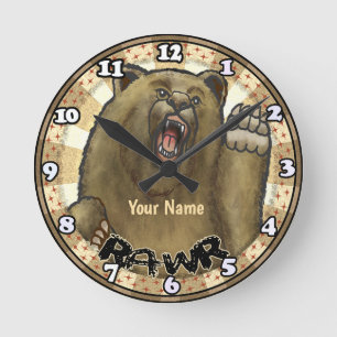 Redondo Relógio Rawr Bear
